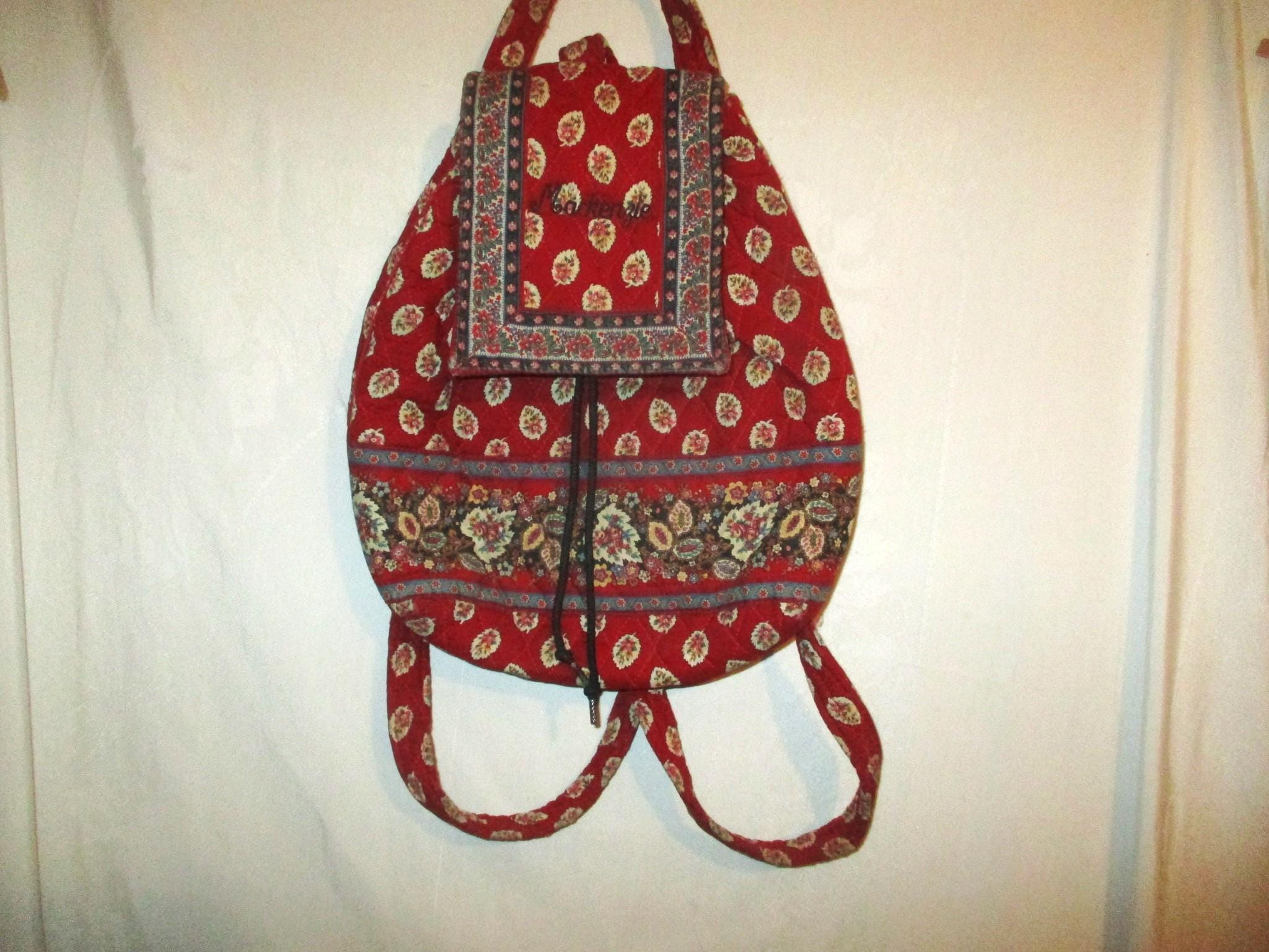 Vera Bradley Clementine Drawstring Backpack Retired Y2K Floral Cinch Bag Vera Bradley Backpack Floral Draw String Quilted Cinch  main image 3