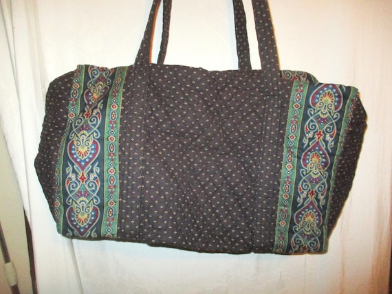 Black vera bradley duffel bag sale