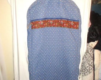 Vintage 90s Vera Bradley French Blue Short Folding Garment Bag Clothing Suit Travel