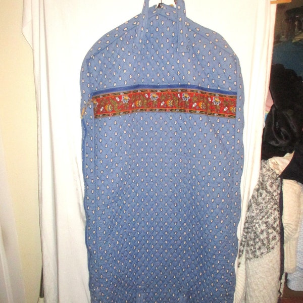 Vintage 90s Vera Bradley French Blue Short Folding Garment Bag Clothing Suit Travel