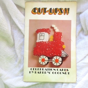 Vintage 70s Cut-Ups Shaped Cake Decorating Construction Bakers Coconut Booklet