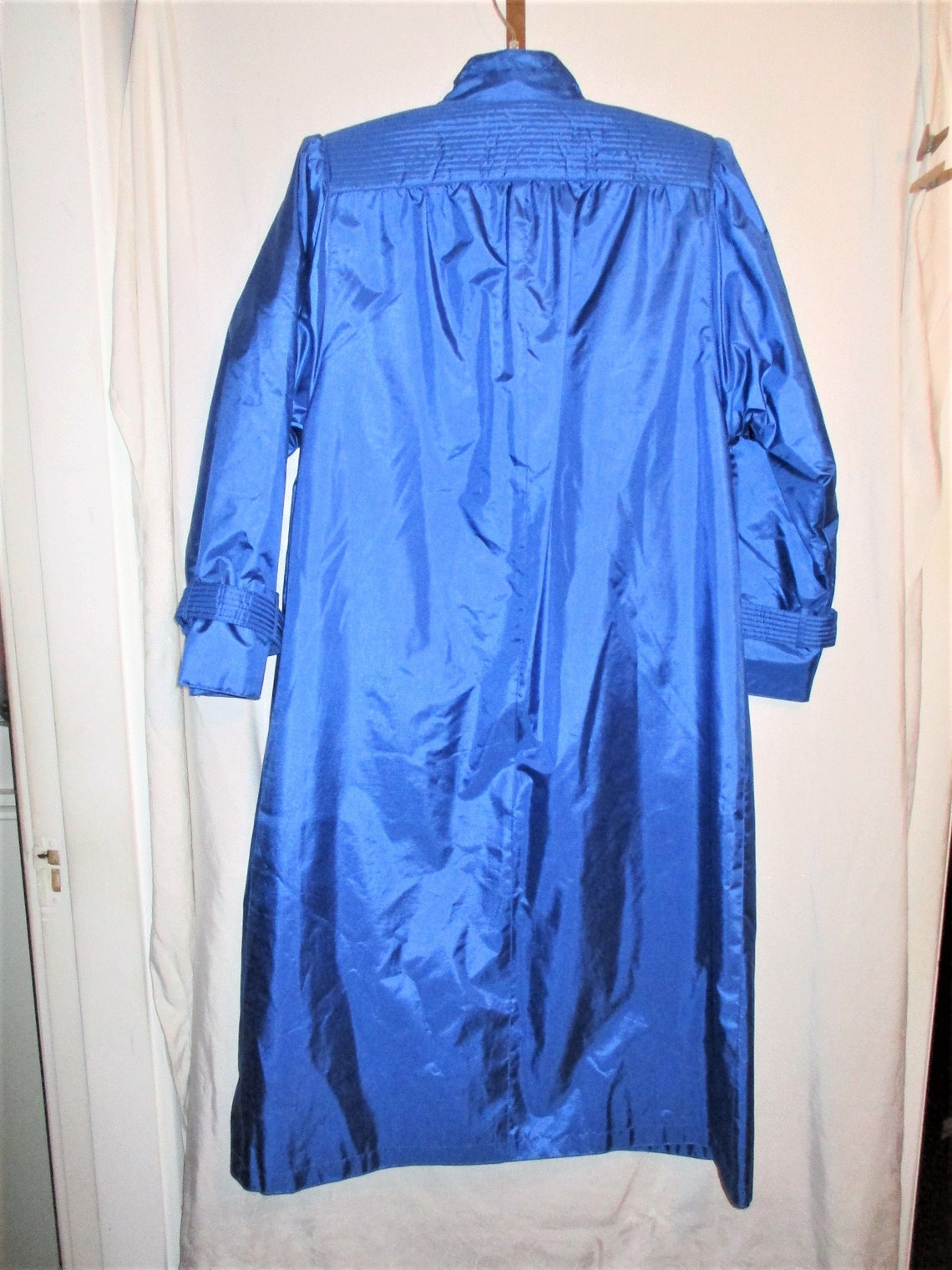 Vintage 90s Ladies Blue Raincoat Nylon 6 Trenchcoat Lined Etsy
