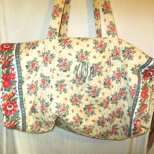 【barabaraさま】vintage ❀ * 持ち手つき バスケット Vintage 90s Vera Bradley Tea Garden Large Duffel Purse Tote Bag