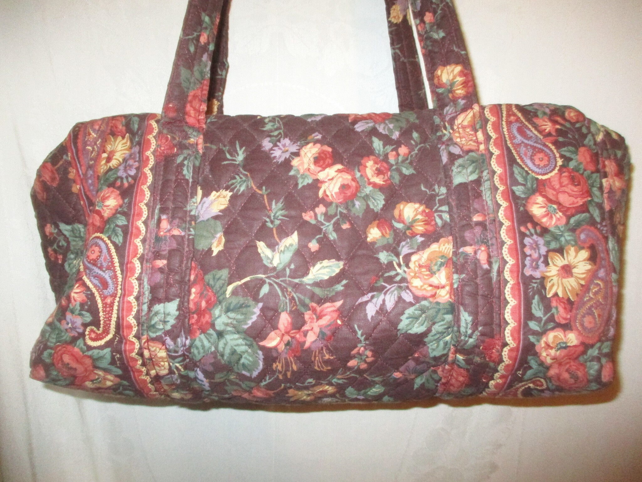 Vintage 80s Vera Bradley Wildwood Medium Duffel Purse Tote Luggage