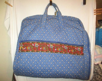 Vintage Vera Bradley French Blue Paisley Seperates Garment Bag Clothing Suit Travel