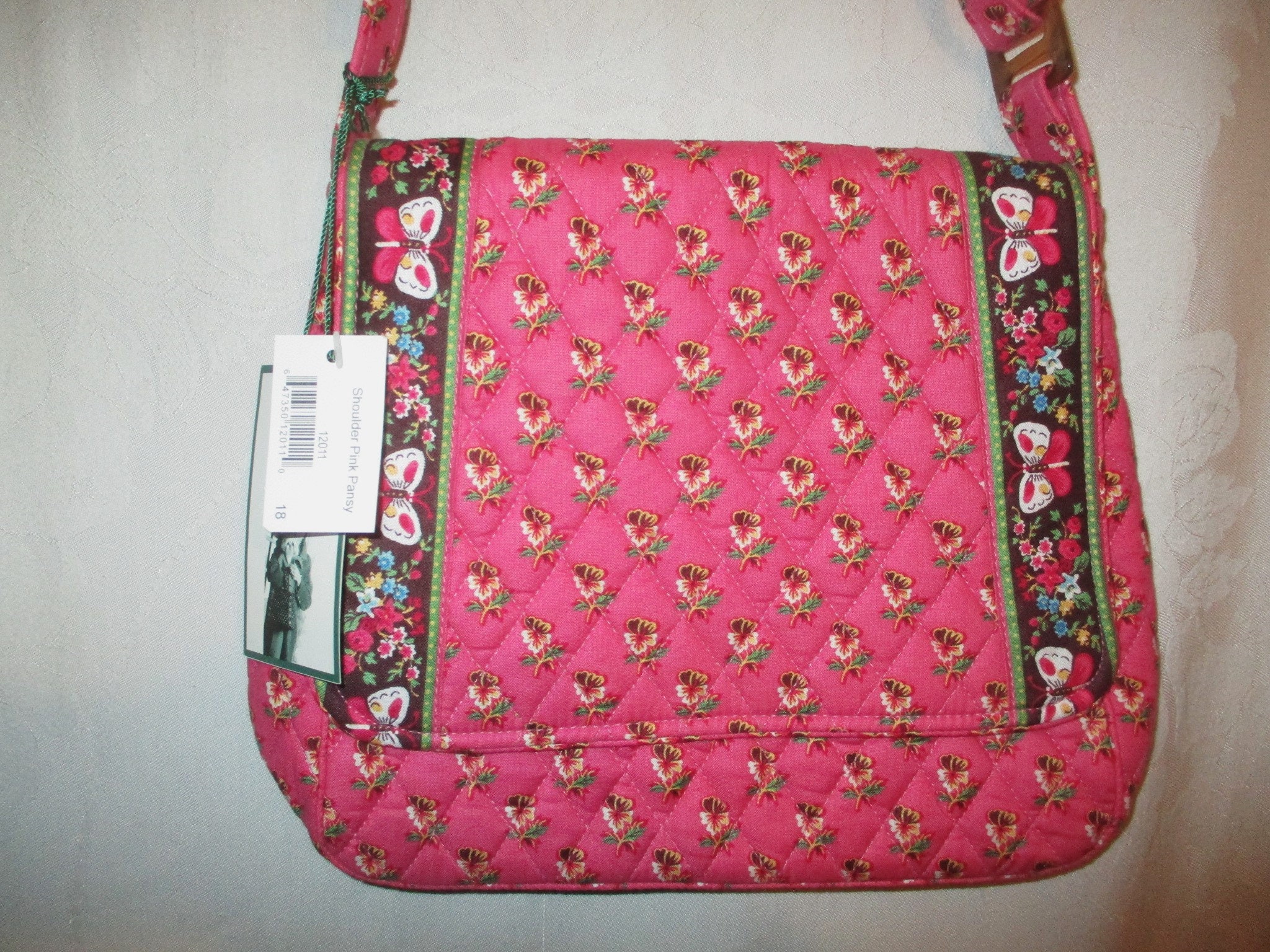 Vintage 00s Vera Bradley Pink Pansy Crossbody Adjustable Shoulder Flapped Purse Deadstock Etsy UK