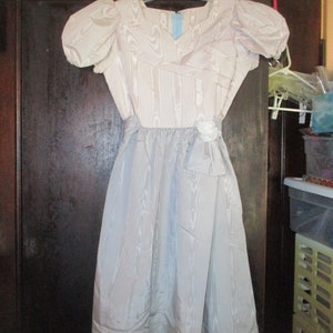 Vintage 80s Gray Formal Party Dress M Flower Girl 2 Tone Handmade As Is