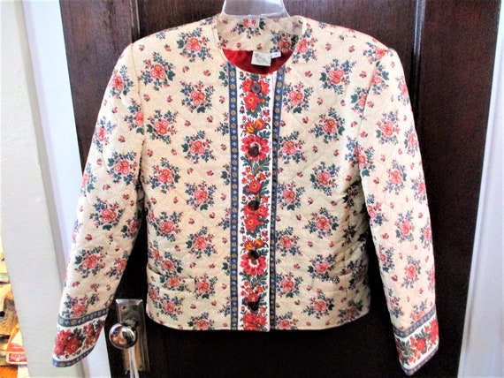 Vintage Vera Bradley 90s Jacket Tea Garden S Indiana Brown Etsy