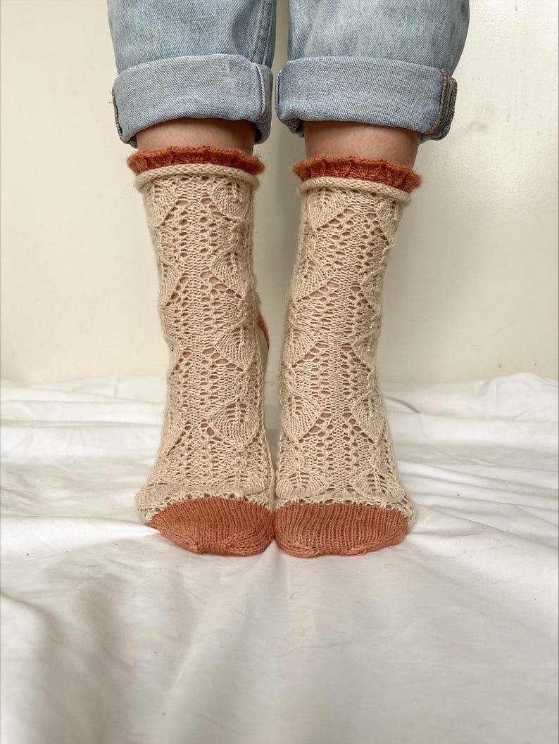 Knitted Ruffle Socks Pattern Knitting Pattern- Destiny Socks, Lace Ruffle Sock, PDF Instant Download ...