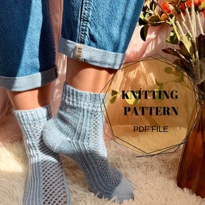 Diversity Socks Knitting Pattern, Digital Download, Lace Socks, Easy Knit, Beginner Friendly, PDF