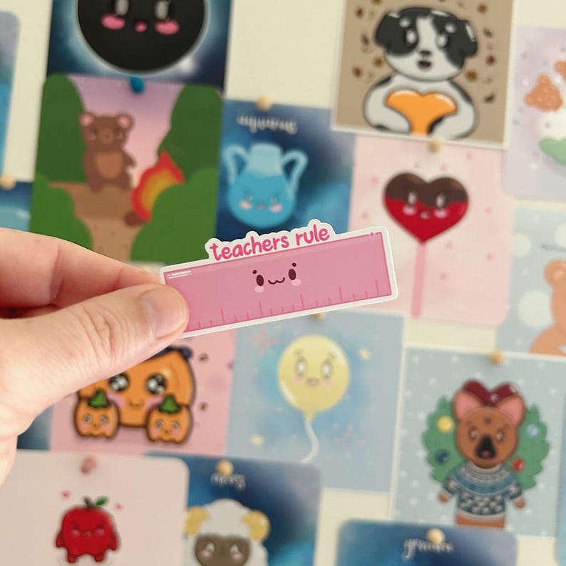 Cute Back to School Stickers Kawaii Teachers Rule Ruler Stickers Laptop ...