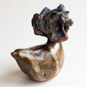 Glazed Ceramic Bird Figurine – Handmade Standing Sculpture – Gift for Bird Lover – Boho Home Decor – Unique Art Object