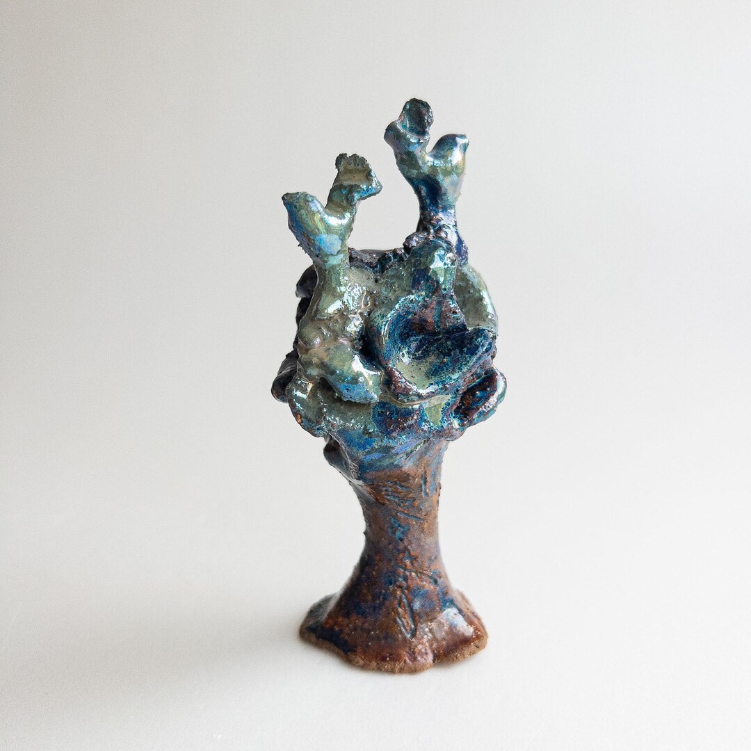 Roger Raku Raku Twoa Handmade Raku Bird Sculpture – Two-tone Ceramic Figurine – Unique Art ...