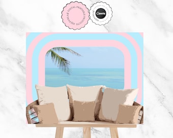 Island Confessional Backdrop: Beach Hut Photo Booth Decor (Digital Download L1)