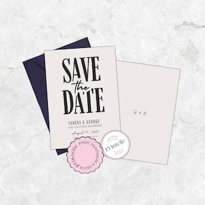 Modern Beige Wedding Save the Date Template (Digital Download)
