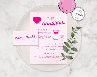 Island Bachelorette Menu & Place Cards Template (Digital Download)