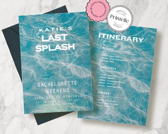Miami Bachelorette Itinerary Template: Last Splash Pool Party (Editable Canva Template)