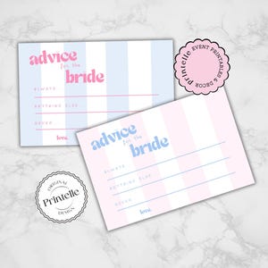 de Carte de vœux pour la mariée | Cartes-conseils pour célibataires en barbe à papa du Club Bach | Jeu de douche nuptiale de poule EVJF rétro rose TBC3