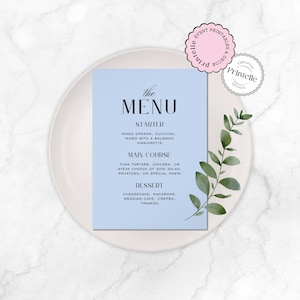Bachelorette Menü Vorlage | Cotton Candy Abendmenü | Blau-Rosa Ästhetik-Abendmenü | Fun Bachelorette Wochenende Menu Decor CC
