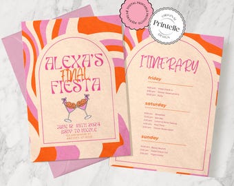 Final Fiesta Bachelorette Invitation & Itinerary Template (Digital Download)