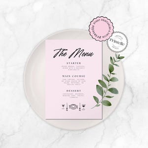 Bachelorette Menü Vorlage | Rosa Blau Abendmenüs | Gracie Cotton Candy Aesthetic Abendmenü | Fun Bachelorette Weekend Menu Decor CC2