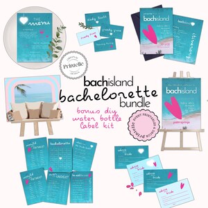 Bachelorette Island Party Templates Bundle | Island Love Themed Casa Bachelorette Weekend Decor | Island Villa Stationery Games Templates L1