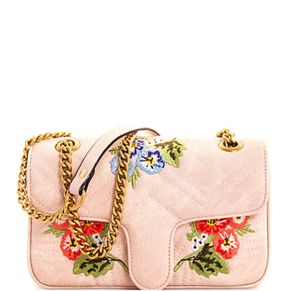 EMBROIDERED floral CROSSBODY BAG