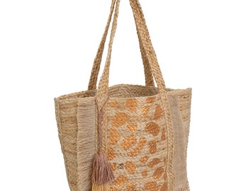 BEACH BAG TASSEL animal print
