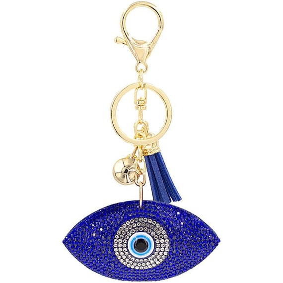 RHINESTONE multi style EVIL EYE tassel key chain