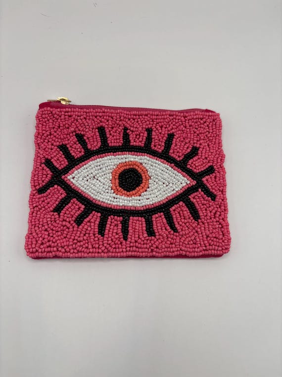 MULTI STYLE Evil eye beaded coin purse