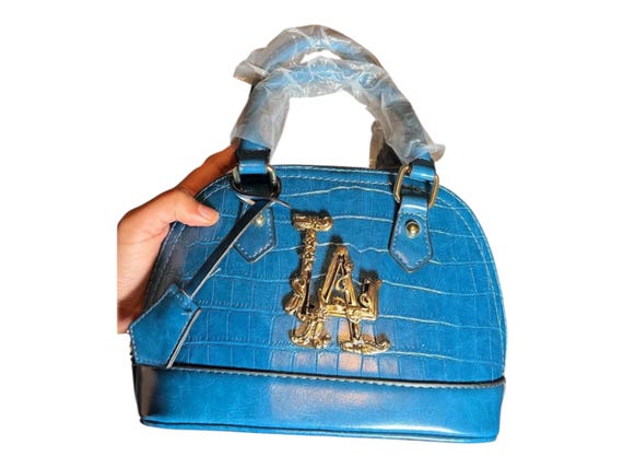 LA baroque style logo   on croc handbags with crossbody strap