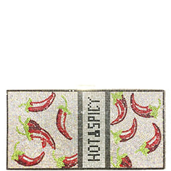 ALLOVER rhinestone HOT SPICY print clutch