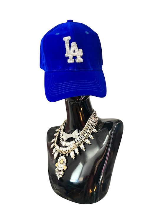 Bright solid velvet  bling LA  CAPS royal blue