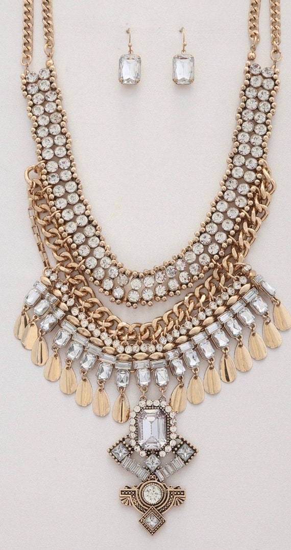 Boho Vintage style statement necklace