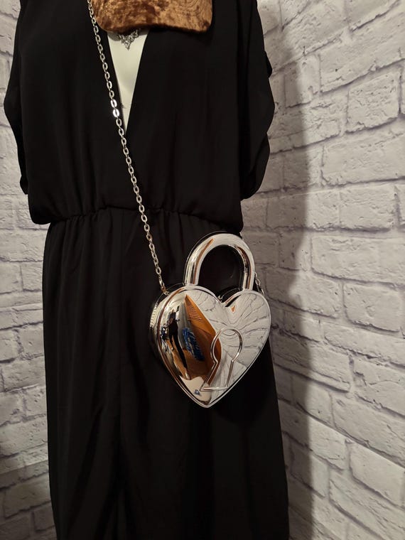 Silver and Gold acrylic Locket crossbody / handbag