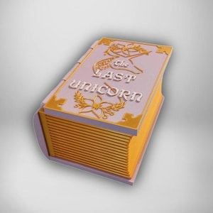 Caja de mazos de libros/caja de dados o joyero de El último unicornio
