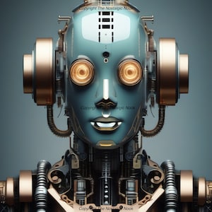 Robot Android, Digital Art, Digital Download, Wallpaper, Printable, Home Decor