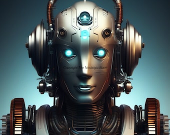 Robot Android, Arte Digital, Descarga Digital, Fondo de Pantalla, Imprimible, Decoración del Hogar