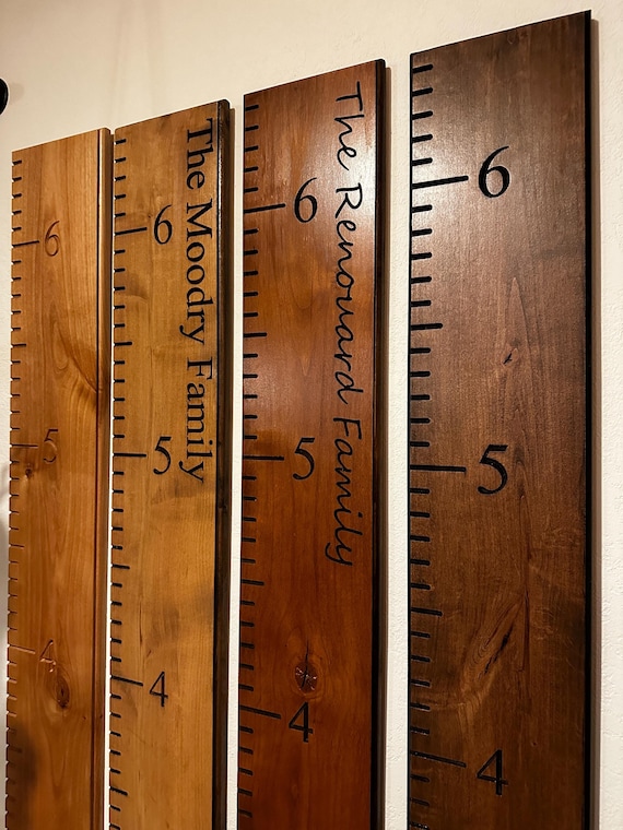 Family Growth Chart Hardwood Growth Chart Personalized Wall Ruler Engraved Keepsake Playroom Signs Nursery Decor Baby Shower Height Ruler