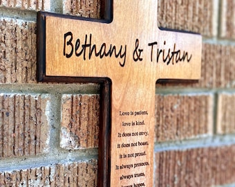 Wedding Cross Personalized Custom Cross Christian Wedding Crosses Wooden Anniversary Cross Wall Cross Religious Wood Cross