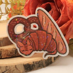 Armadillo Croissant Vinyl Sticker | Kawaii | Süß | Gürteltier
