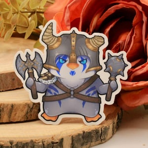Pinguin Barbar Vinyl Sticker | Kawaii | Süß | Dungeons and Dragons | Pen and Paper
