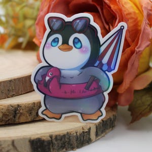Sommer Pinguin Vinyl Sticker | Kawaii | Süß | Jahreszeiten