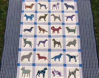 PDF Pattern - DOGS! Twin Size Applique Quilt