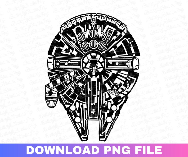 Millennium Falcon Svg, Space Ship Svg, PNG Eps Dxf, T-shirt Design Svg ...