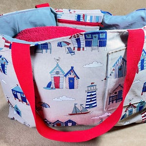 Handgemachte Strandtasche mit Accessoire-Tasche – groß, leicht & praktisch! Perfekt für Urlaub, Einkauf oder auch als Babytasche.