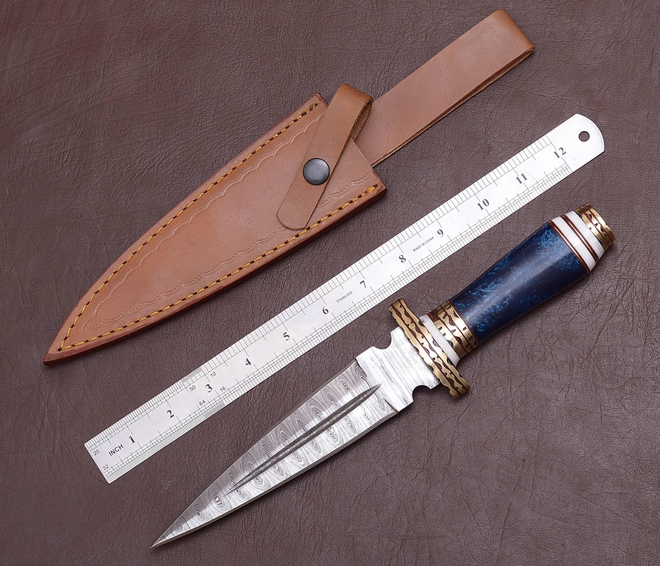 Custom Engraved Athame gifts for anniversary, Forged Damascus Phthalo green DAGGER, Home decor ideas, Birthday gifts for sister girlfriend