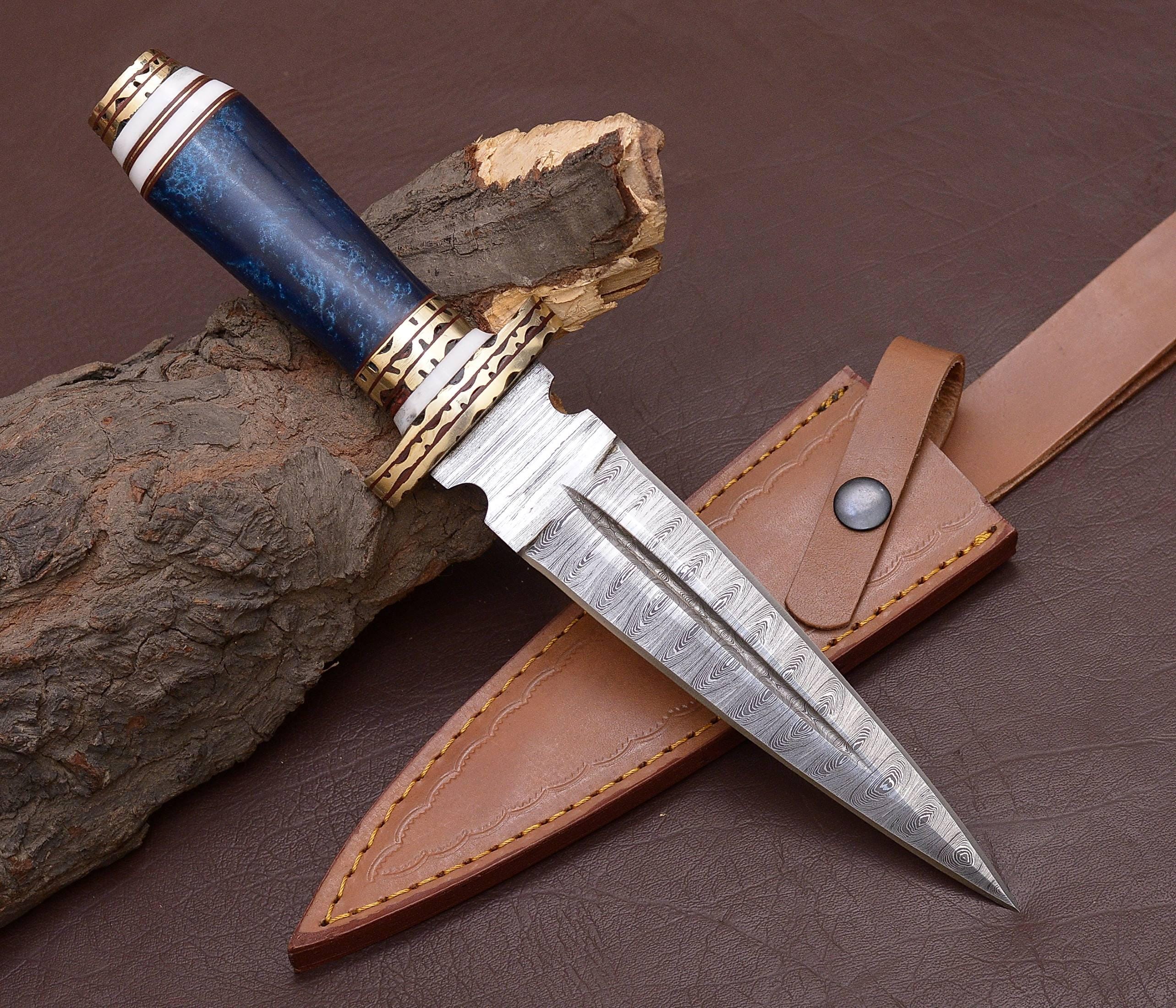 Custom Engraved Athame gifts for anniversary, Forged Damascus Phthalo green DAGGER, Home decor ideas, Birthday gifts for sister girlfriend