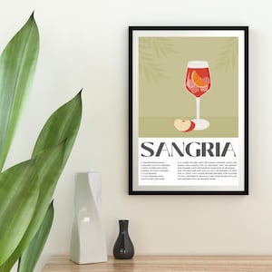 Sangria Cocktail Print Decorative Poster