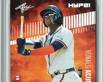 Ronald Acuna Jr. 2018 Leaf HYPE! #1A Just 5000 Ever Made Rookie Card PGI 10